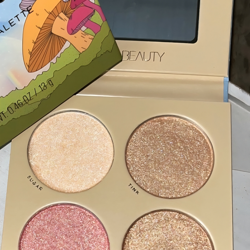 BEAUTY Highlighter Palette - Gold and Pink Glow